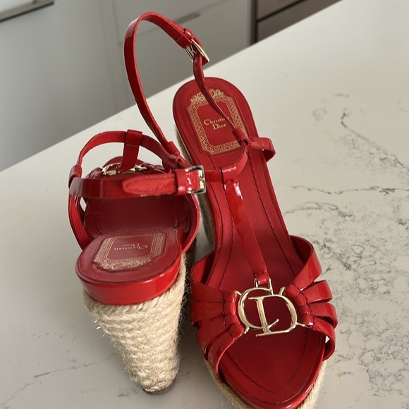 Christian Dior red wedge sandal - Picture 7 of 7